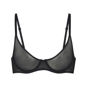 NWT SKIMS ULTRA FINE MESH UNDERWIRE SCOOP BRA IN ONYX SIZE 34A